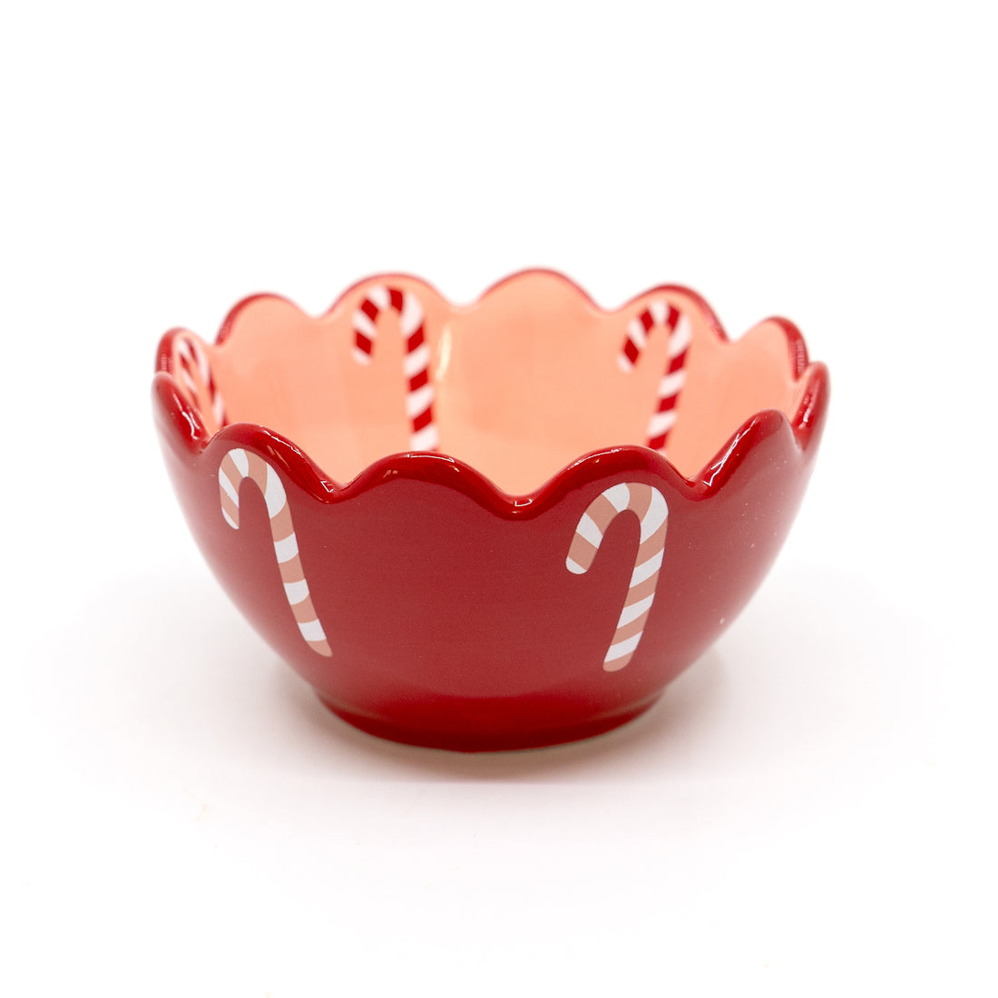 Red Candy Cane Dipping Bowl (Coton Colors)