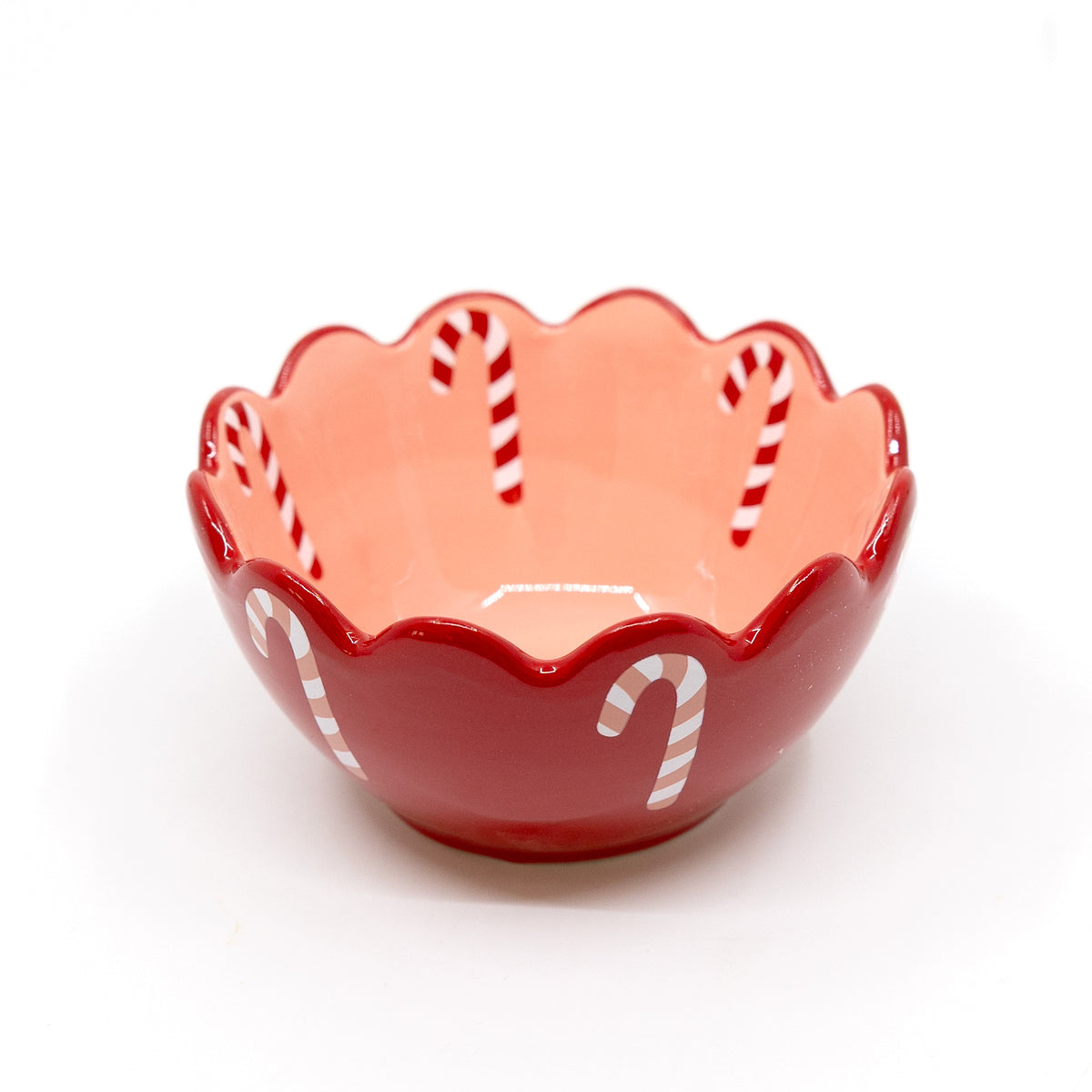 Red Candy Cane Dipping Bowl (Coton Colors)