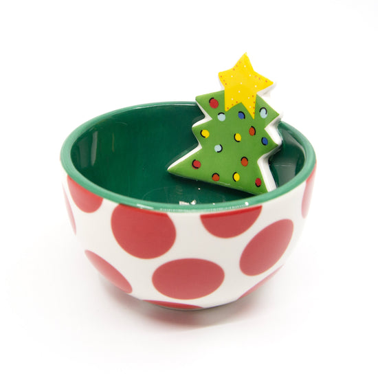 Christmas Tree Polka Dot Bowl