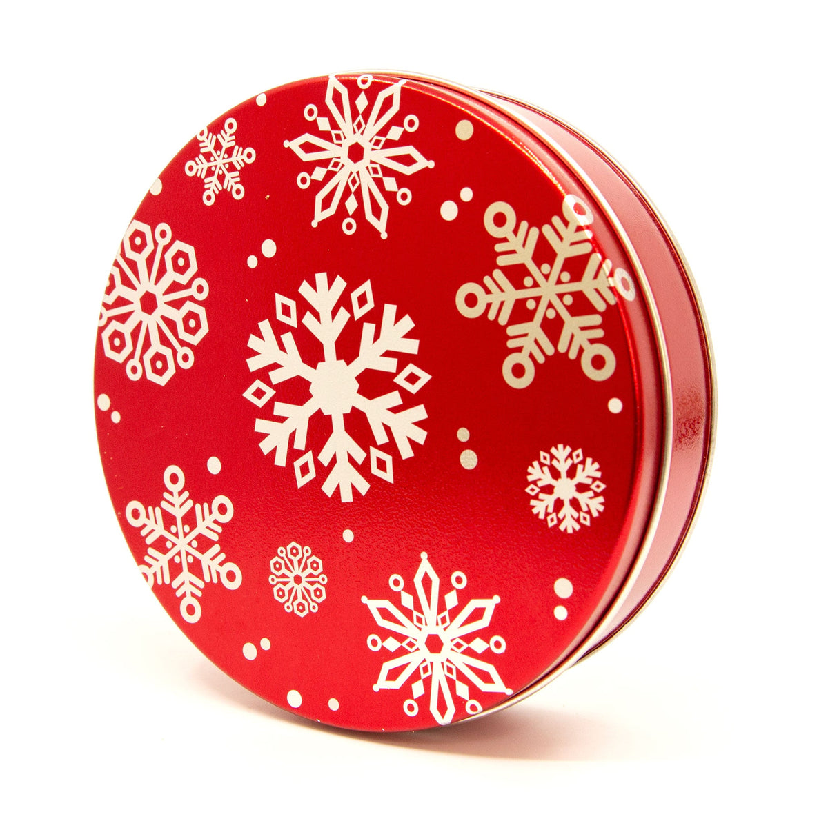 Red and White Snowflake Premium Tin