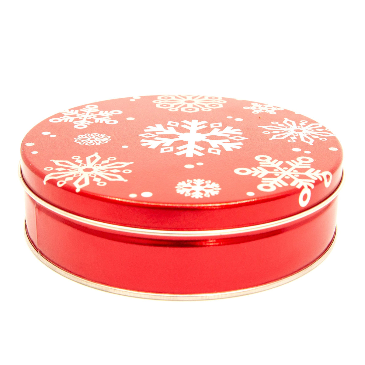 Red and White Snowflake Premium Tin