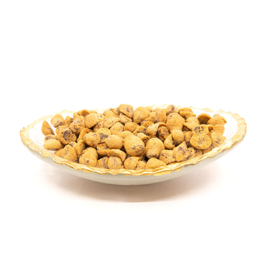 Jagged Gold Rim Clear Textured Bowl